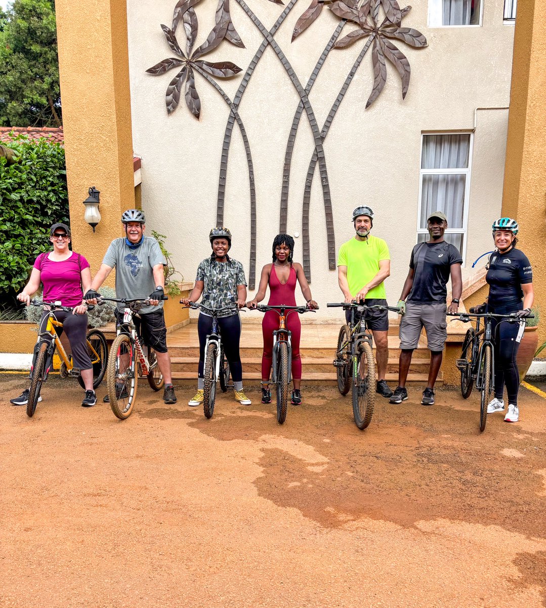 hotelnumber5ug's tweet photo. A few highlights from our first Cycling 🚴🏽‍♀️ 🚴Tour of Entebbe this morning, who knows, we might go an extra mile and create a Cycling Club 😅 to build a community that comes together to not only support each other’s fitness goals but also connect and socialize. 
#Entebbetown #FitnessGoals