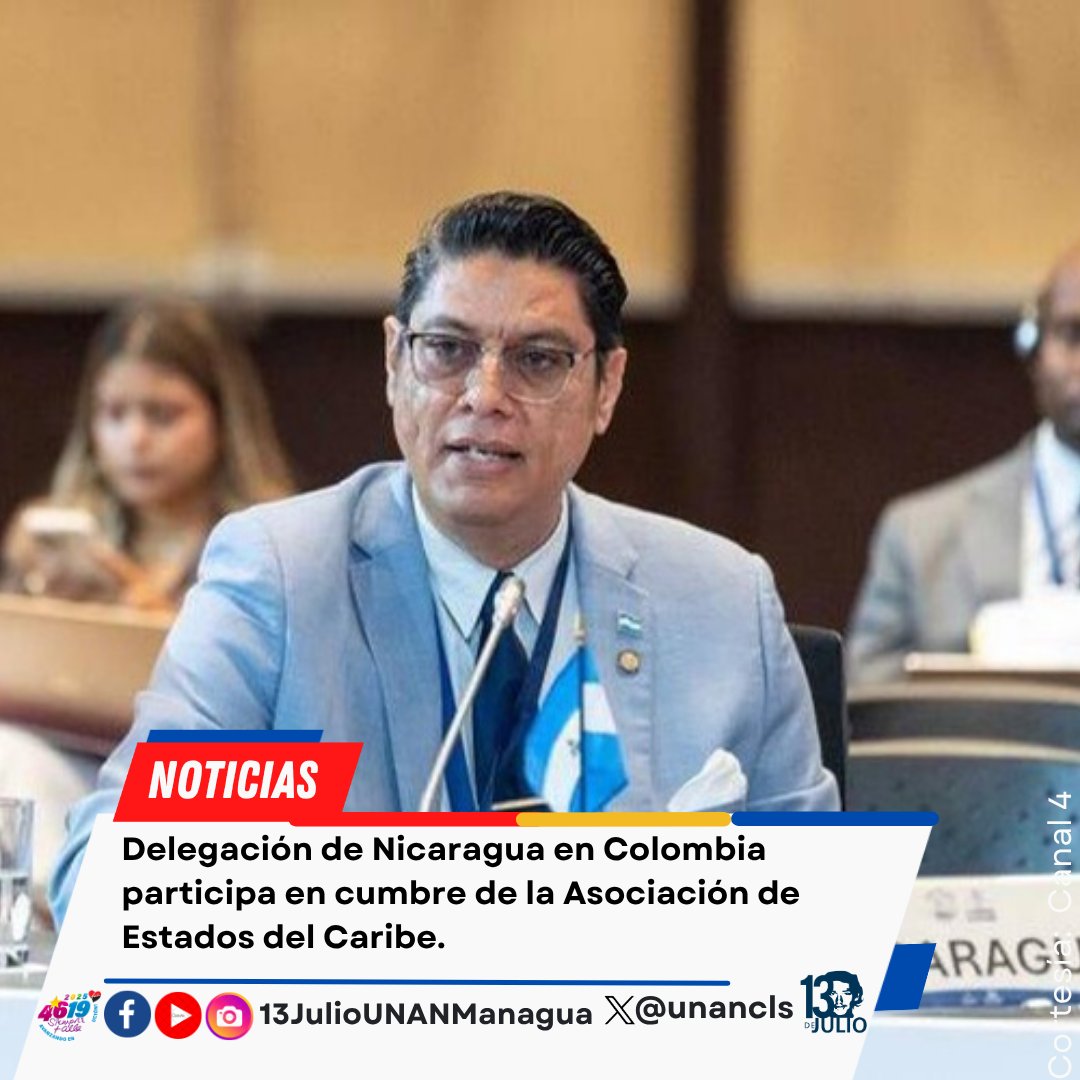 Nicaragua reafirma su compromiso con la integración regional en la X Cumbre de la AEC, promoviendo al Gran Caribe como Zona de Paz, Bienestar y Desarrollo.
✊🇳🇮🖤❤️
#SomosUNAN
#ManaguaSandinista
#4619SiempreMásAllá