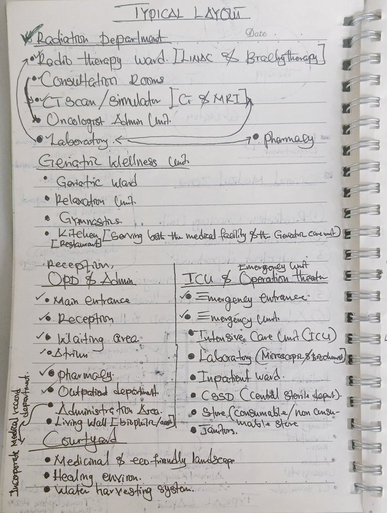 almustyabdullah's tweet photo. In the studio project for a Smart Oncology &amp; Geriatric Center, I dove into research to understand cancer: how it works and is treated. I studied oncology spaces like treatment rooms, waiting areas, and diagnostic labs. Designing caring spaces starts here. https://t.co/pQVrOmmWPs