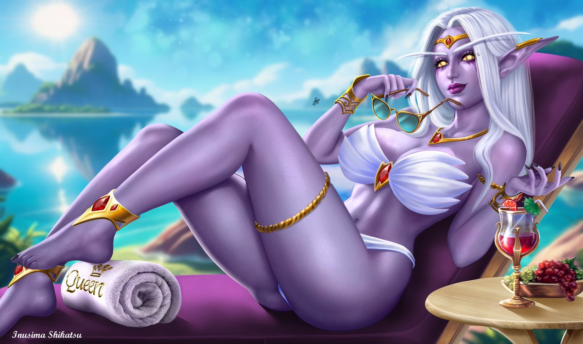 💜🤍 Beach Queen Azshara 🤍💜

I'm back at home and will be start with drawing on Monday again ! Here's my fanart of Azshara from the last year ! ☀️🏖
Hope you still like it ! 🫶🏻

#Azshara #Wow #worldofwarcraft #fanart #waifu #nightelf #fantasy