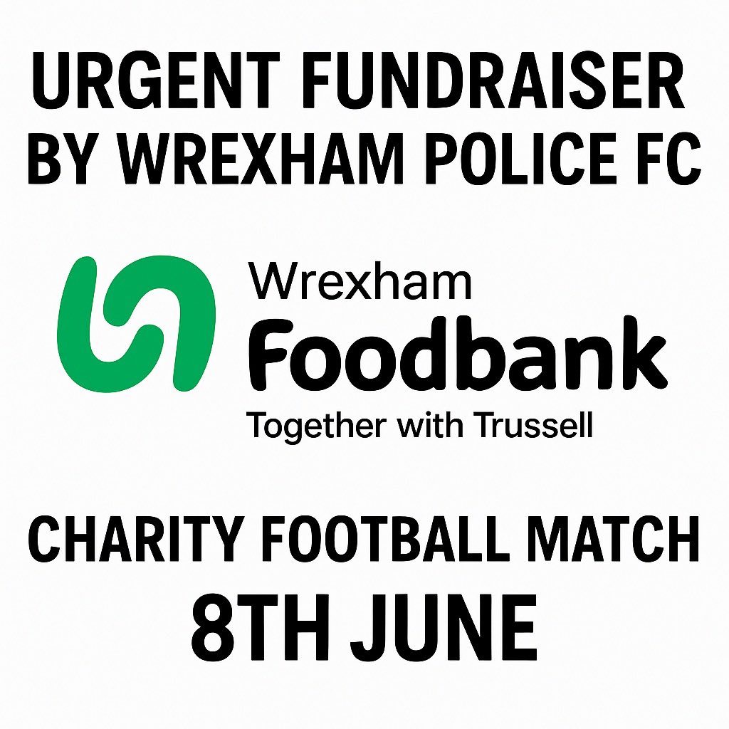 Wrexham Police FC (@wrexhampolicefc) on Twitter photo Charity match v <a href="/NWalesDragons/">North Wales Dragons ๐ด๓ ง๓ ข๓ ท๓ ฌ๓ ณ๓ ฟ</a> next week! Originally for Clwyd Special Riding School (target reached ๐), weโre now raising for <a href="/WrexhamFoodbank/">Wrexham Foodbank</a> who urgently need help. How much can we raise in a week? Please donate & share! ๐ #Wrexham Charity match v <a href="/NWalesDragons/">North Wales Dragons ๐ด๓ ง๓ ข๓ ท๓ ฌ๓ ณ๓ ฟ</a> next week! Originally for Clwyd Special Riding School (target reached ๐), weโre now raising for <a href="/WrexhamFoodbank/">Wrexham Foodbank</a> who urgently need help. How much can we raise in a week? Please donate & share! ๐ #Wrexham