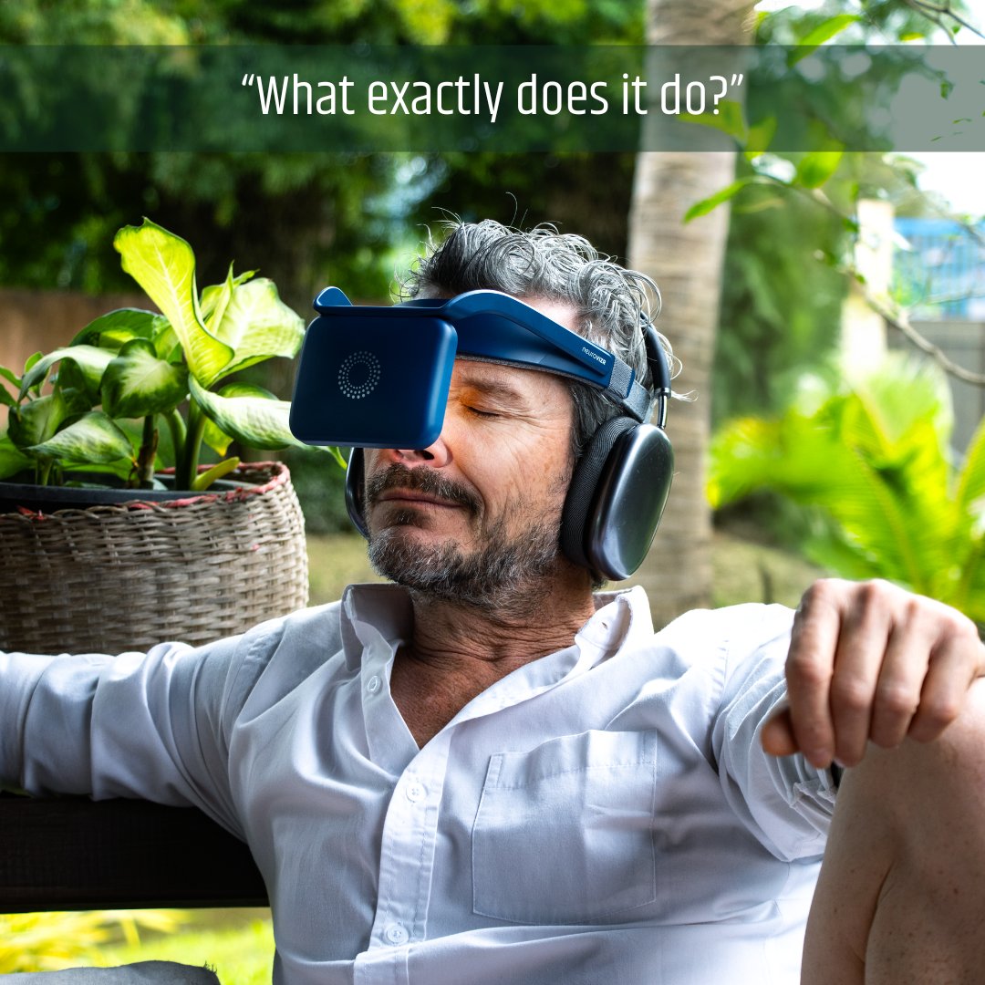 Meriamboldewijn's tweet photo. Think of neuroVIZR like a #brain massage. But smarter.
When you're stressed or foggy, your brain gets locked in old loops. neuroVIZR uses light and sound to gently pull you into a new mental state — more focus, more calm, more clarity.
You don’t have to “try hard” or #meditate like a monk.
Just press play. Close your eyes. Let the shift happen.
Most people feel it in just 11 minutes. #mentalhealth