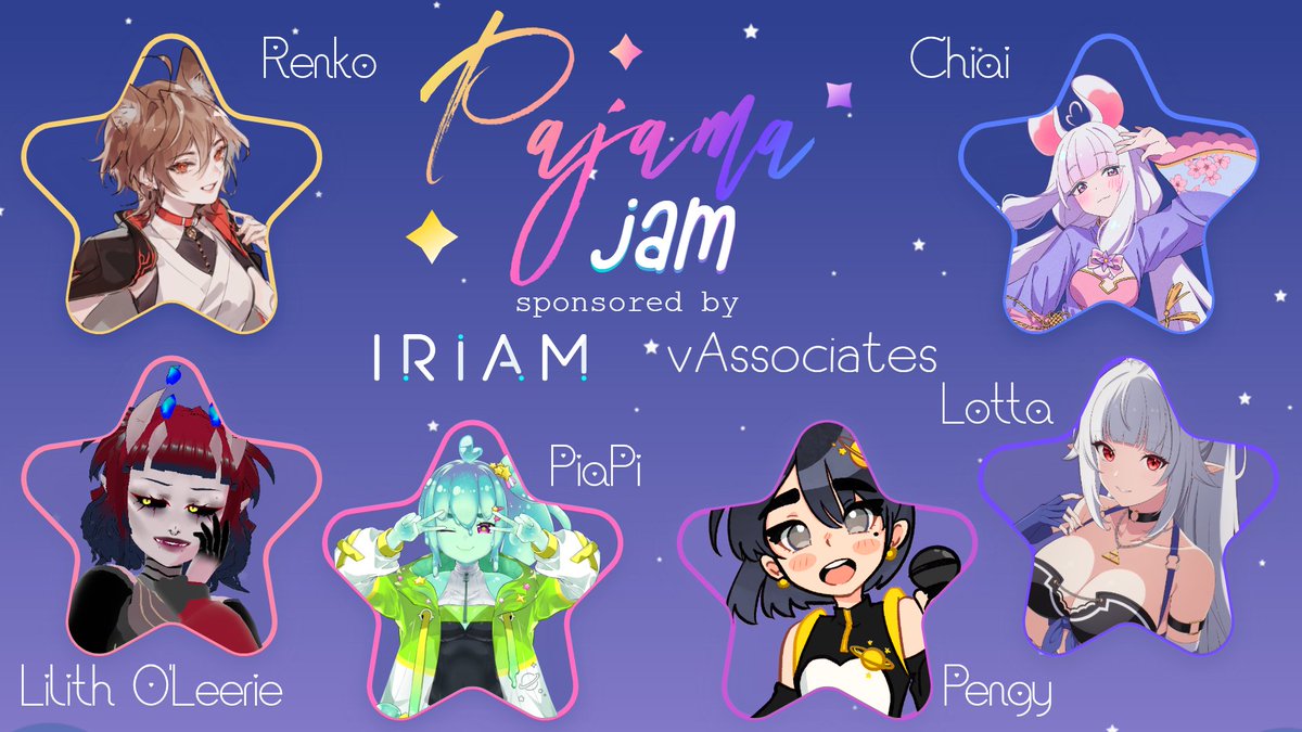 vAssociates (@vassociates_) on Twitter photo Get ready to get cozy! Throw on those jammies and wave those penlights as we take you to OffKai Expo's chillest party.
June 20th from 7:00PM to 12AM Room Details TBA
Featuring special guests:
<a href="/Renko_/">โ
Renko (ใฌใณใณ/๋ ์ฝ) ๐บ</a> <a href="/ItsLilithMusic/">๐ฏ๏ธLilith O'Leerie๐ฏ๏ธ</a> <a href="/PiaPiUFO/">PiaPi ๐ฝ๐ฅ ใดใใด Slime Alien #VTuber | #VSinger</a> <a href="/Pengy_Time/">Pengy ๐งโณ๏ธ๐ OTAKUFEST</a> <a href="/EineLotta/">Lotta ๐โ Fantasy Basel (28th - 31th May)</a> <a href="/Chiai_VT/">Chiai ๐ญ๐ | Magical Girl Vtuber</a> Get ready to get cozy! Throw on those jammies and wave those penlights as we take you to OffKai Expo's chillest party.
June 20th from 7:00PM to 12AM Room Details TBA
Featuring special guests:
<a href="/Renko_/">โ
Renko (ใฌใณใณ/๋ ์ฝ) ๐บ</a> <a href="/ItsLilithMusic/">๐ฏ๏ธLilith O'Leerie๐ฏ๏ธ</a> <a href="/PiaPiUFO/">PiaPi ๐ฝ๐ฅ ใดใใด Slime Alien #VTuber | #VSinger</a> <a href="/Pengy_Time/">Pengy ๐งโณ๏ธ๐ OTAKUFEST</a> <a href="/EineLotta/">Lotta ๐โ Fantasy Basel (28th - 31th May)</a> <a href="/Chiai_VT/">Chiai ๐ญ๐ | Magical Girl Vtuber</a>