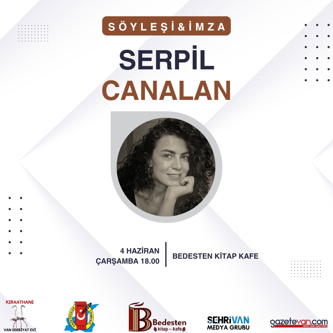 Kıraathane🏠Van Edebiyat Evi (@vankiraathane65) on Twitter photo Van'ın kıymetli isimlerinden ✍️ Serpil Canalan ile güzel bir program bizleri bekliyor 📚🌾
📅4 Haziran Çarşamba
⏰18.00
❗ Etkinlik ve Kitaplar Ücretsizdir.
📍 Bedesten Kitap Kafe
<a href="/vgckurumsal/">Vangölü Gazeteciler Cemiyeti</a> <a href="/orhandha/">ORHAN AŞAN</a> <a href="/aytaco/">Ömer Aytaç Aykaç</a> <a href="/YunusEmreAykac/">Yunus Emre Aykaç</a> <a href="/Karakas_arif/">Arif Karakaş</a> Van'ın kıymetli isimlerinden ✍️ Serpil Canalan ile güzel bir program bizleri bekliyor 📚🌾
📅4 Haziran Çarşamba
⏰18.00
❗ Etkinlik ve Kitaplar Ücretsizdir.
📍 Bedesten Kitap Kafe
<a href="/vgckurumsal/">Vangölü Gazeteciler Cemiyeti</a> <a href="/orhandha/">ORHAN AŞAN</a> <a href="/aytaco/">Ömer Aytaç Aykaç</a> <a href="/YunusEmreAykac/">Yunus Emre Aykaç</a> <a href="/Karakas_arif/">Arif Karakaş</a>