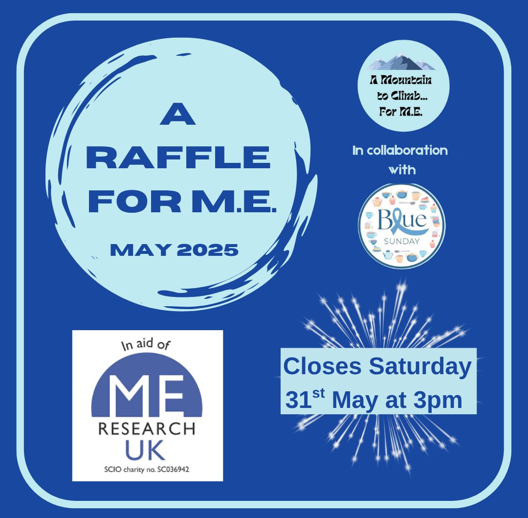 Last chance to share and enter. 💙
Love celebrating these artists, writers and creatives, most have M.E or their carers. .
Currently at £800 💙
rafflecreator.com/pages/74106/ra…