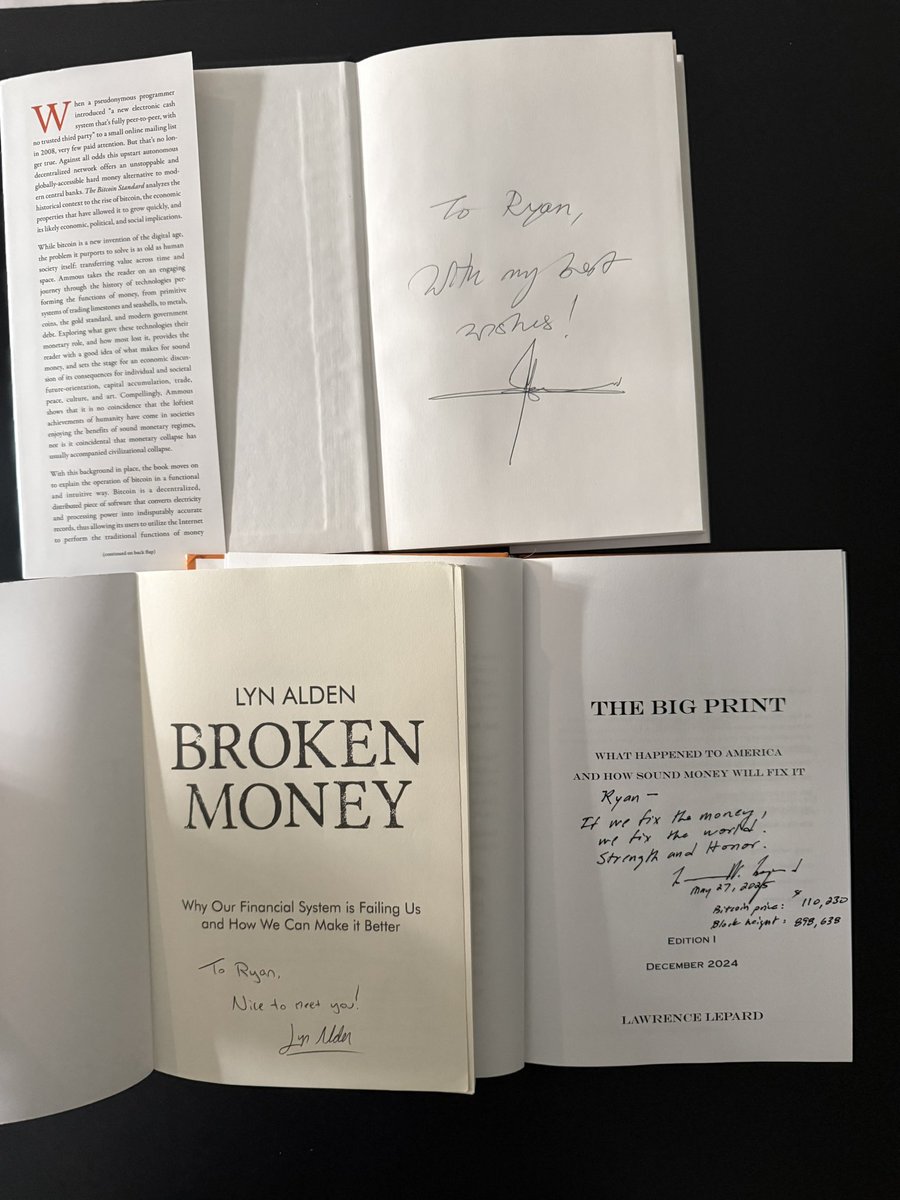 Ryan Tansom (@ryantansom) on Twitter photo Got my three favorite books signed by <a href="/LawrenceLepard/">Lawrence Lepard, "fix the money, fix the world"</a> <a href="/LynAldenContact/">Lyn Alden</a> and <a href="/saifedean/">Saifedean Ammous</a>
Fix the money, fix the world. Great energy and great people this week! Got my three favorite books signed by <a href="/LawrenceLepard/">Lawrence Lepard, "fix the money, fix the world"</a> <a href="/LynAldenContact/">Lyn Alden</a> and <a href="/saifedean/">Saifedean Ammous</a>
Fix the money, fix the world. Great energy and great people this week!