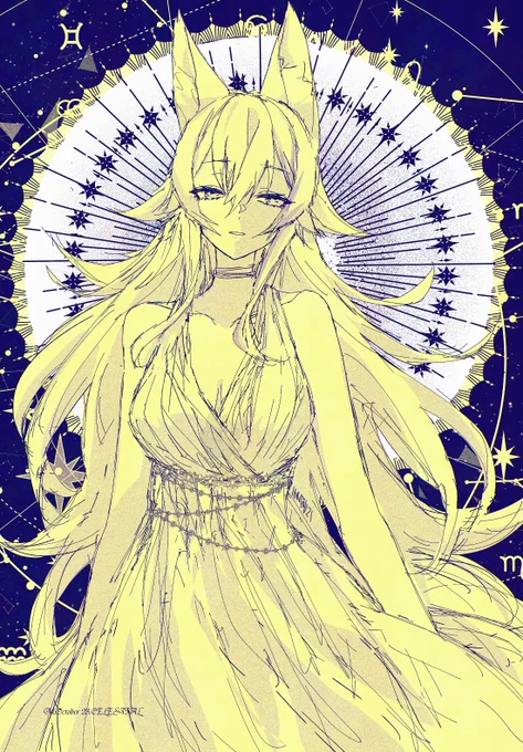 女神になったらこんな感じ #みおーん絵