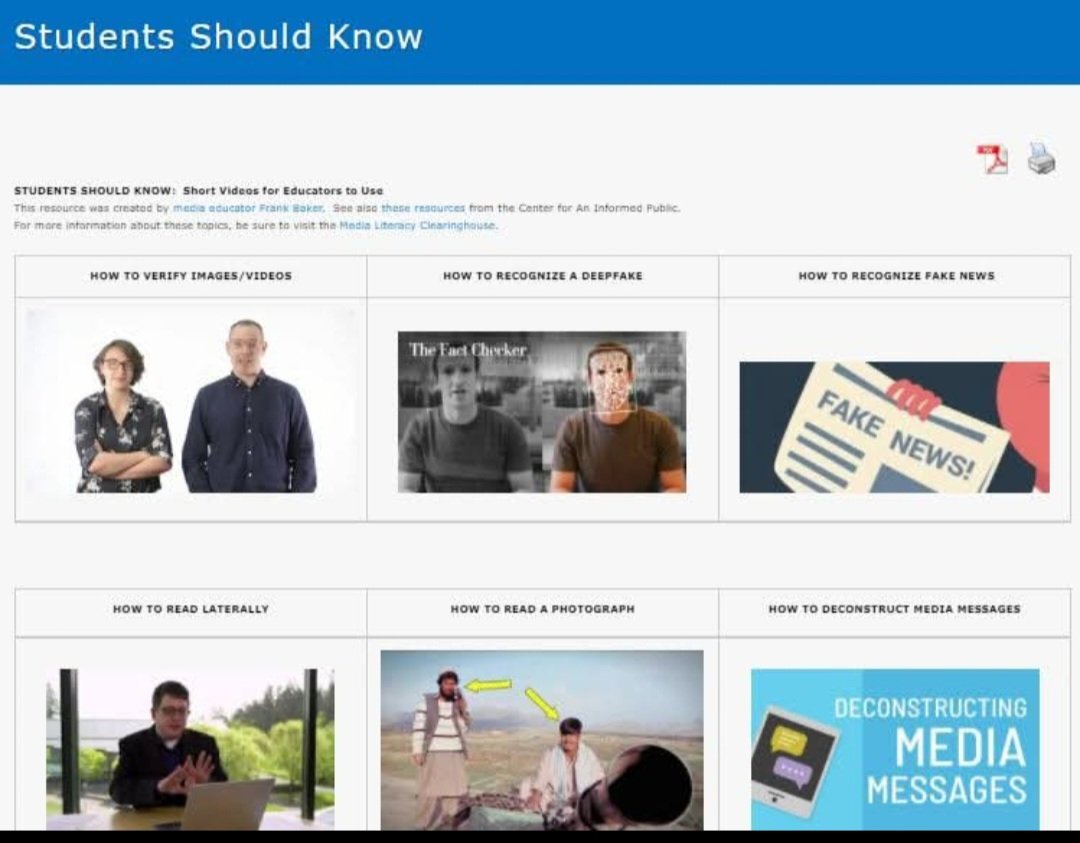 NEW CONTENT JUST ADDED: STUDENTS SHOULD KNOW  - a collection of short #medialiteracy videos perfect for instruction
frankwbaker.com/mlc/you-should…
