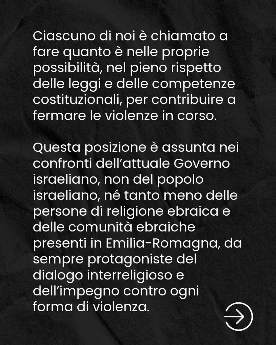 mdepascale's tweet image. Ho inviato questo messaggio a tutte le strutture della Regione Emilia-Romagna al fine di interrompere tutte le relazioni istituzionali con il Governo Netanyahu.