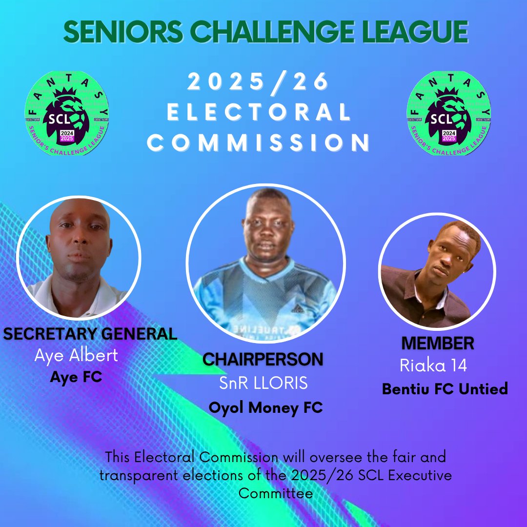 SCL_Seniors's tweet photo. SCL 2025/26 Electoral Commission Unveiled!
They’ll oversee a fair &amp; transparent ExCom election before the new EPL season kicks off! ⚽🔥 #SCL #FPL https://t.co/q9mmmNuVTS
