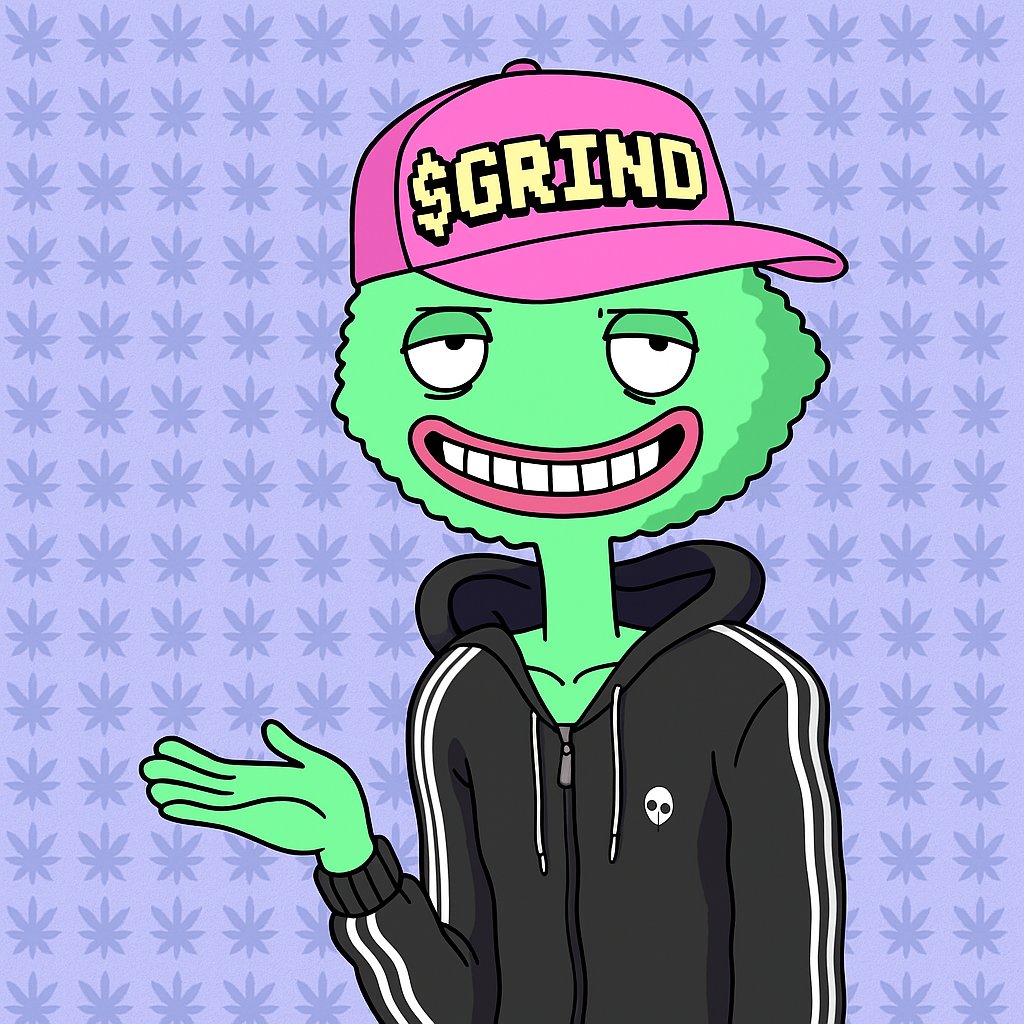 was afk for a week and did not realize until days later that I won a @CannaSapiensNFT from the <a href="/bearish_af/">BEARISH</a> Bodega!

of course I had to put a $grind, pink matches green wonderfully!

bullish on <a href="/AbstractChain/">Abstract</a> 

$loud