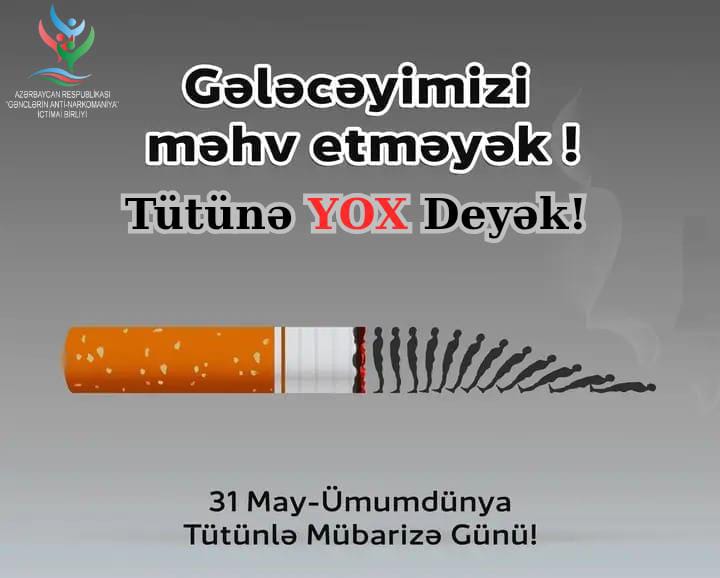 Nargila1989's tweet photo. 31 May Ümumdünya Tütünlə Mübarizə Günüdür!
Tütünü Yox Sağlamlığı seç! 

#GAN25 #GAN #GənclərinAntiNarkomaniyaİB #31May #tütünəyox #sağlamlıq #mübarizəgünü
@GANqht @BullurMammadova 
@polisazerbaycan 
@MustafaFeridd https://t.co/qwkjKtvKP7