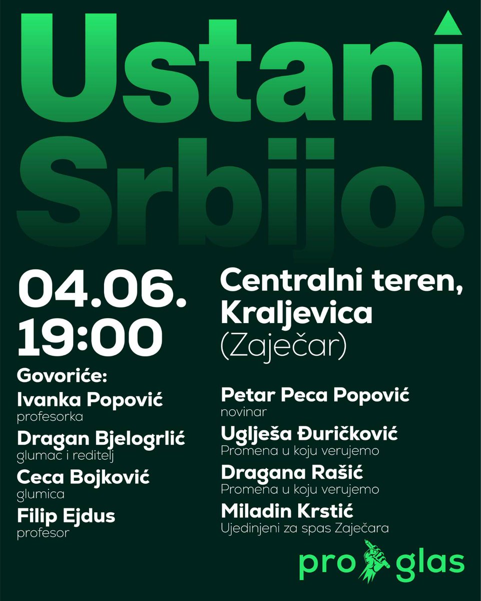 Posle Kosjerića ide Zaječar.
Dođite da pričamo k'o ljudi.