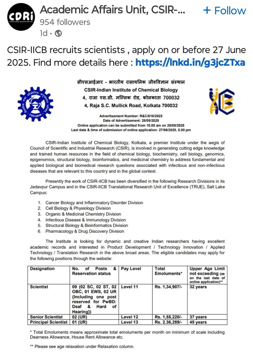All India Research Scholars Association (@airsaindia) on Twitter photo <a href="/CSIR_IND/">CSIR, India</a> institutes keep advertising scientist positions,yet the DG <a href="/DrNKalaiselvi/">N Kalaiselvi</a> and higher authorities remain silent. It's a clear harassment of Indian researchers who dedicated years to science but are now deemed ineligible <a href="/the_hindu/">The Hindu</a> <a href="/timesofindia/">The Times Of India</a> <a href="/TimesNow/">TIMES NOW</a> <a href="/csir_iicb/">CSIR-IICB</a> <a href="/CSIR_IND/">CSIR, India</a> institutes keep advertising scientist positions,yet the DG <a href="/DrNKalaiselvi/">N Kalaiselvi</a> and higher authorities remain silent. It's a clear harassment of Indian researchers who dedicated years to science but are now deemed ineligible <a href="/the_hindu/">The Hindu</a> <a href="/timesofindia/">The Times Of India</a> <a href="/TimesNow/">TIMES NOW</a> <a href="/csir_iicb/">CSIR-IICB</a>
