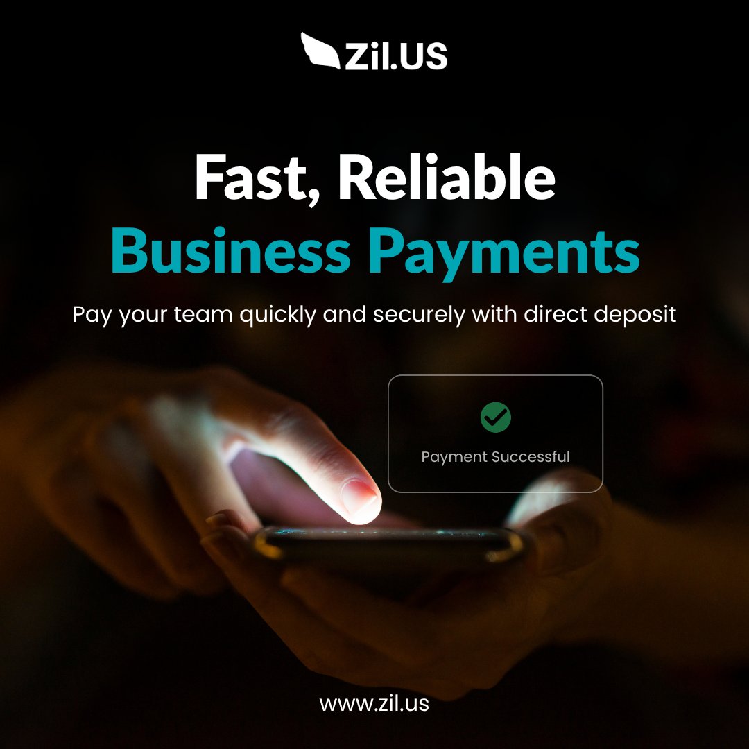Experience fast, secure Direct Deposit with Zil.US. Simplify payroll and vendor payments for your business.

Learn more: zil.us/direct-deposit/

Click here for interactive demo: zilmoney.storylane.io/share/u8evkcgy…

#DirectDeposit #OnlinePayments