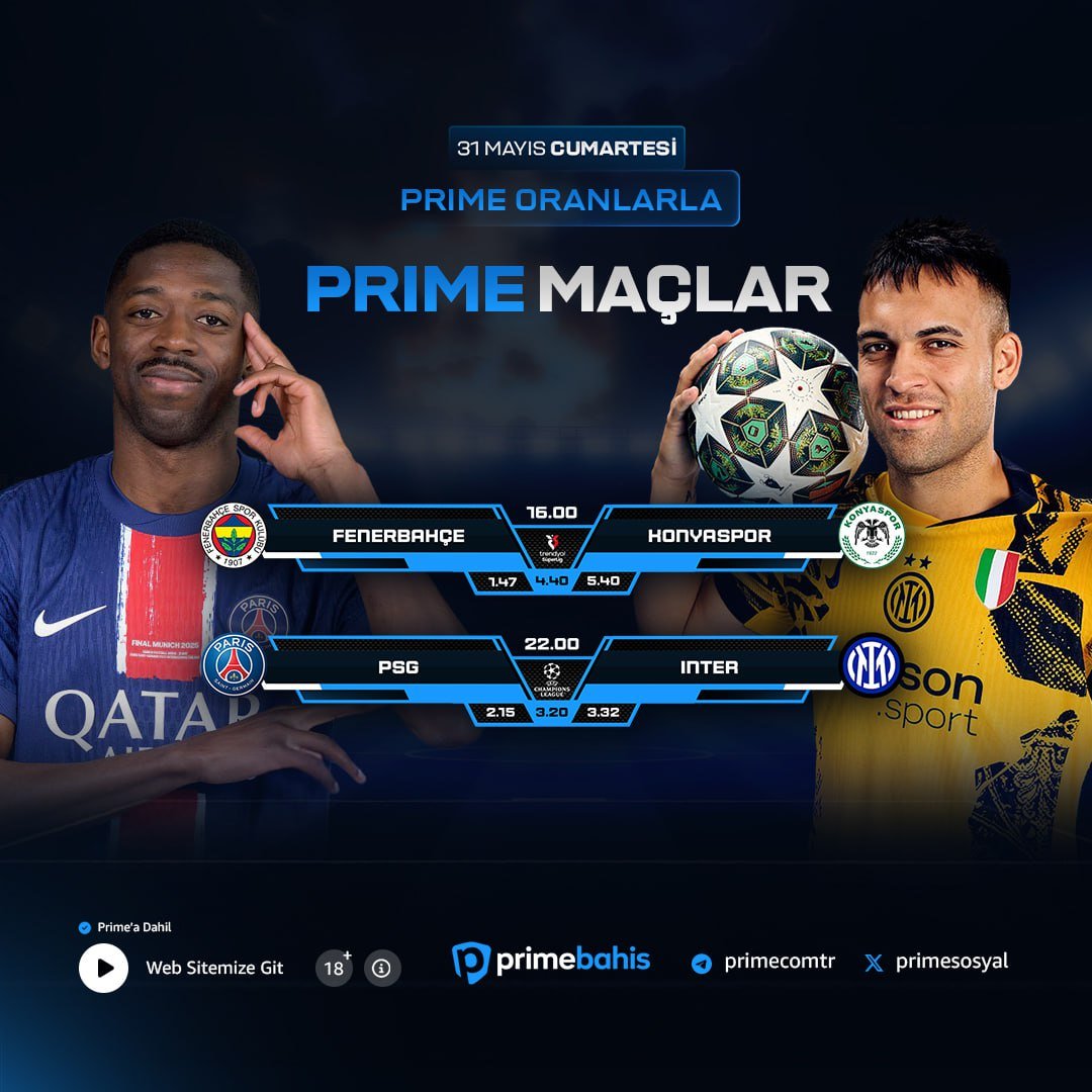 ⚽️ #Primebahis'te Futbol Heyecanı Doruklarda Yaşanır ! ⚽️

📆 Güne Özel Karşılaşmalar 📆

🔝 En Yüksek Özel Oranlar 🔝

📺 Kesintisiz Prime TV (primebahis3.tv) Hemen İzle  📺 

 ⚽️ Anlık ❎🔢🔢 Spor Kayıp Bonusu İle Spor Bahisleri Keyfinizi Maksimuma Çıkarın.  ⚽️

💙