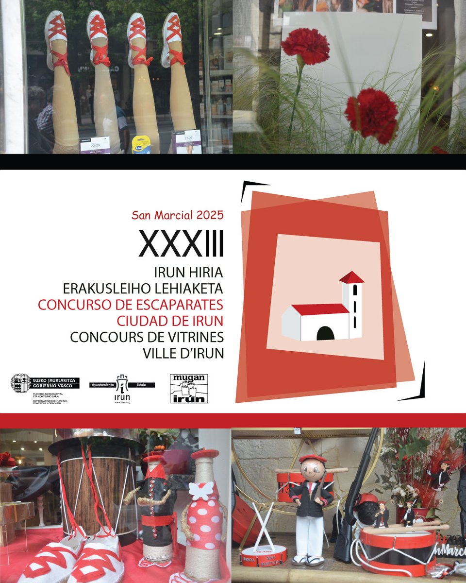 IrunMugan's tweet photo. MUGAN lanza el Concurso de Escaparates San Marcial 2025.
¿Cómo inscribirse?
📅 Plazo: Hasta el 23 de junio de 2025
📩 Contacto: info@mugan-irun.com
#Irún  #SanMarcial2025   #Escaparates #Comerciolocal https://t.co/iBVPEuFF1t