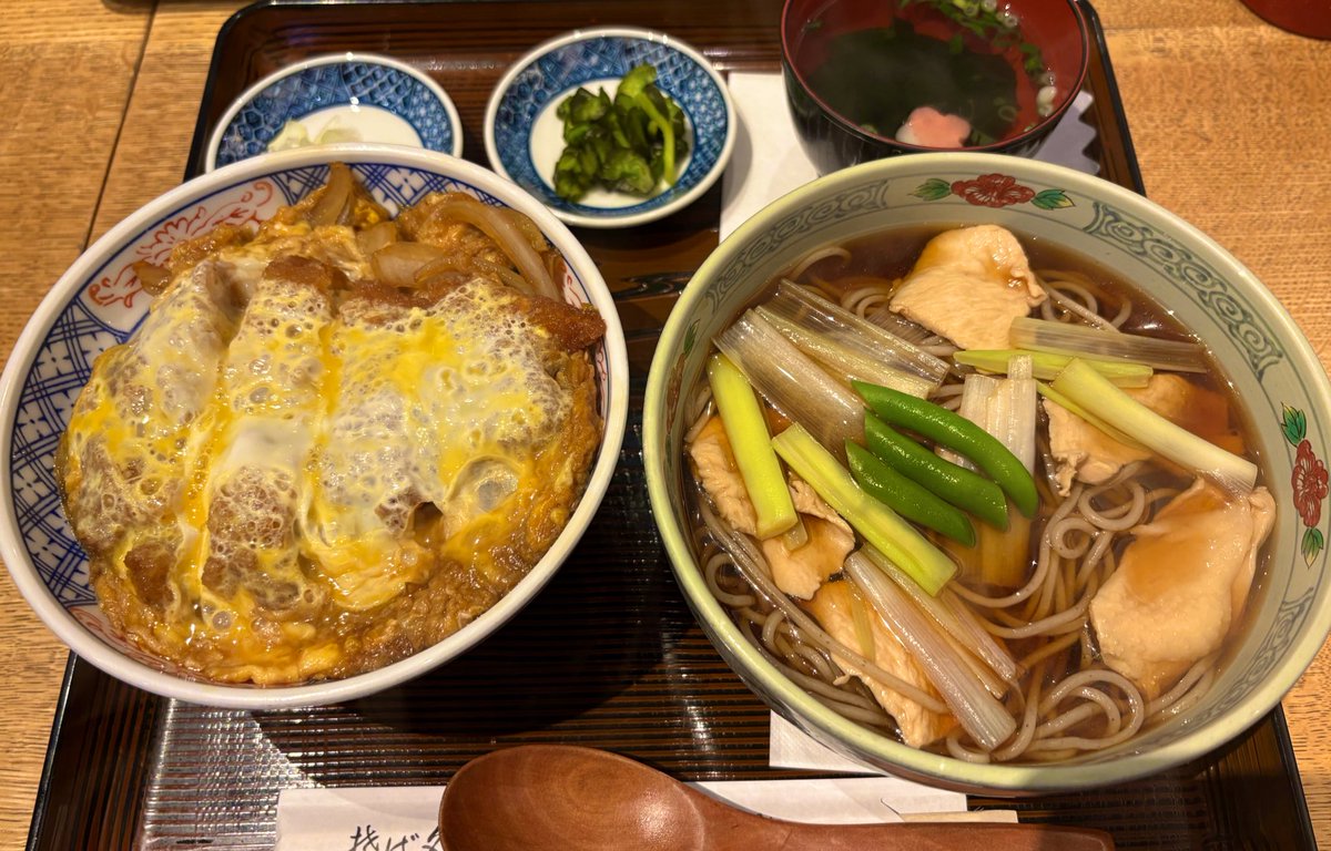 浅草の鳥南蛮そばとカツ丼