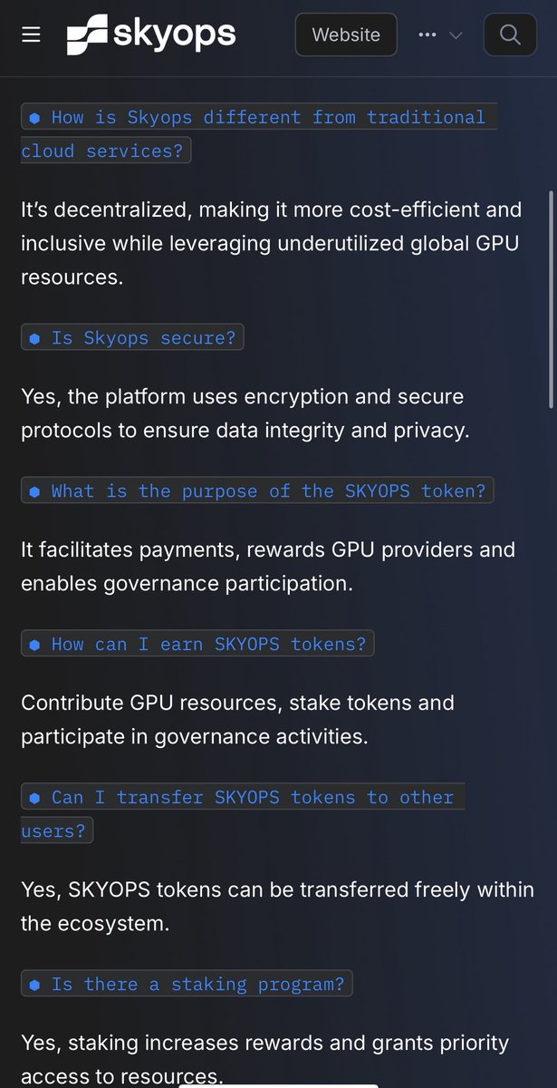 OFRachaeel's tweet photo. I take the time to read docs/whitepapers of interesting projects, and $SKYOPS seriously impressed me. The depth of their FAQ alone shows real effort—rare in a space full of larps. These details may seem minor, but stuff like this often separates mooners from future rugs.

#SkyOps https://t.co/zZk4N2wbrU