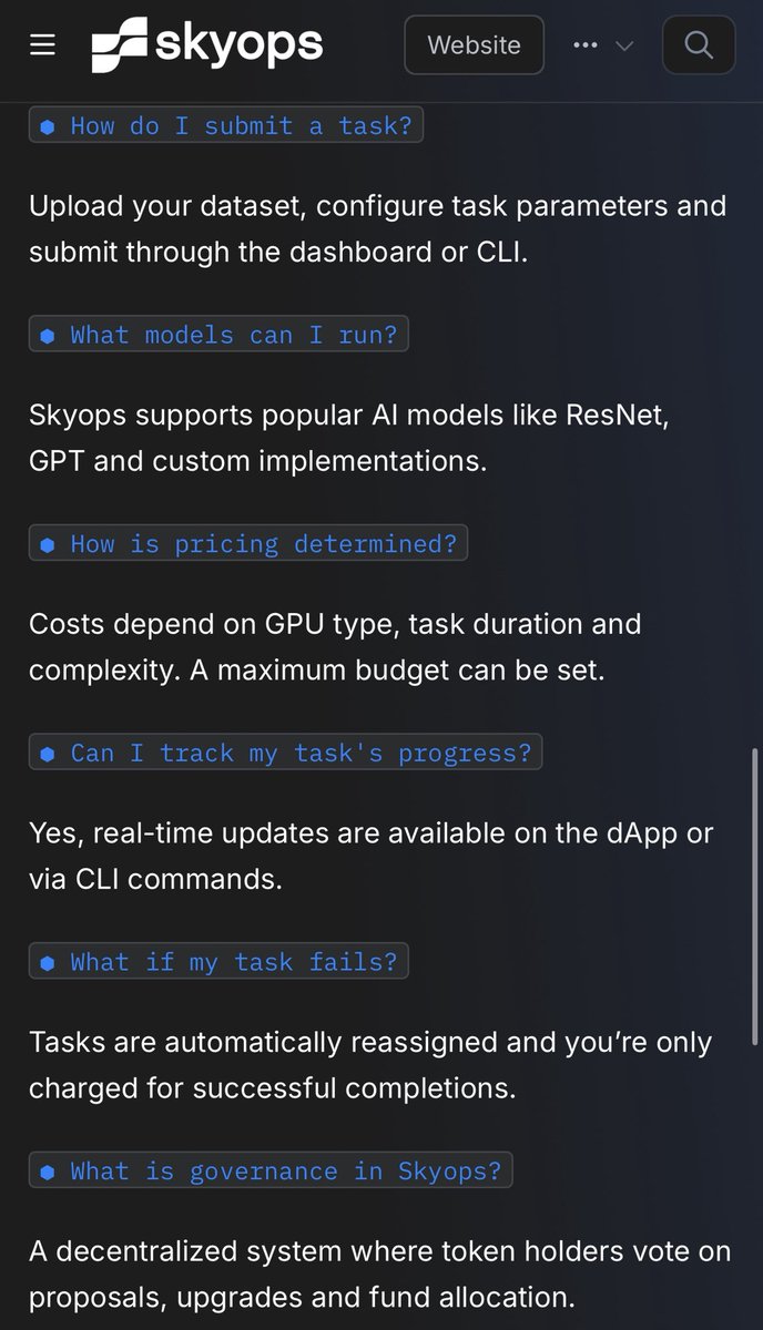 OFRachaeel's tweet photo. I take the time to read docs/whitepapers of interesting projects, and $SKYOPS seriously impressed me. The depth of their FAQ alone shows real effort—rare in a space full of larps. These details may seem minor, but stuff like this often separates mooners from future rugs.

#SkyOps https://t.co/zZk4N2wbrU
