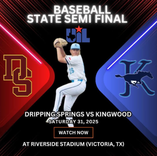 Texas UIL SPORTS (@texasuil_sport) on Twitter photo 🚨UIL State championships🚨
Dripping Springs vs Kingwood
📺 bit.ly/4d4J7B7
📅 Saturday 31
⏰ @ 1p.
<a href="/KWoodBaseball/">Kingwood Baseball</a> <a href="/HumbleISD_KHS/">Kingwood High School</a> <a href="/jacobzolman/">Jacob Zolman</a> <a href="/GCharboneau2026/">Graham Charboneau</a> <a href="/HumbleISD/">Humble ISD</a> <a href="/CoachCoJack/">Coach Jackson</a> <a href="/CoachJWilliams7/">Jordan Williams</a> <a href="/alegriajoey_5/">Joseph Alegria</a> <a href="/BrockHill2027/">Brock Hill</a> <a href="/RyderRenfro2027/">Ryder Renfro</a> <a href="/maxsherrill2027/">Max Sherrill</a> 🚨UIL State championships🚨
Dripping Springs vs Kingwood
📺 bit.ly/4d4J7B7
📅 Saturday 31
⏰ @ 1p.
<a href="/KWoodBaseball/">Kingwood Baseball</a> <a href="/HumbleISD_KHS/">Kingwood High School</a> <a href="/jacobzolman/">Jacob Zolman</a> <a href="/GCharboneau2026/">Graham Charboneau</a> <a href="/HumbleISD/">Humble ISD</a> <a href="/CoachCoJack/">Coach Jackson</a> <a href="/CoachJWilliams7/">Jordan Williams</a> <a href="/alegriajoey_5/">Joseph Alegria</a> <a href="/BrockHill2027/">Brock Hill</a> <a href="/RyderRenfro2027/">Ryder Renfro</a> <a href="/maxsherrill2027/">Max Sherrill</a>