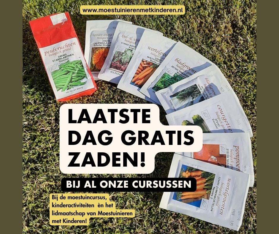 woordlicht's tweet image. Vandaag is de laatste dag dat je bij onze moestuincursus, kinderactiviteiten of het lidmaatschap van community🎁gratis biologische moestuinzaden🌸krijgt!
Overweeg je te leren moestuinieren met of zonder kinderen? Begin dan vandaag! 
moestuinierenmetkinderen.nl
#gratis #moestuintips