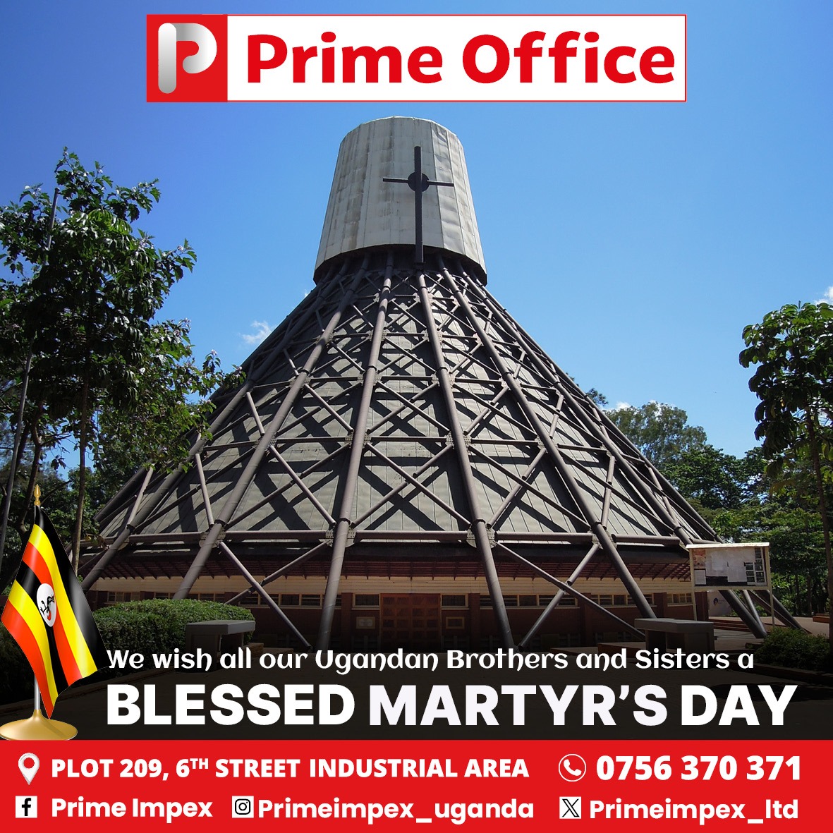 primeimpex_ltd's tweet photo. 𝐇𝐨𝐧𝐨𝐫𝐢𝐧𝐠 𝐜𝐨𝐮𝐫𝐚𝐠𝐞, 𝐬𝐚𝐜𝐫𝐢𝐟𝐢𝐜𝐞, 𝐚𝐧𝐝 𝐥𝐞𝐠𝐚𝐜𝐲 𝐭𝐡𝐢𝐬 𝐌𝐚𝐫𝐭𝐲𝐫𝐬’ 𝐃𝐚𝐲.🌼

We’re open today from 11𝘼𝙈 𝙩𝙤 3𝙋𝙈--Pass by and shop the Big Annual Sale!

#MartyrsDayUG #PrimeImpex #PrimeOffice #BigAnnualSale #OfficeFurniture #Kampala https://t.co/6y4JQxnD2x
