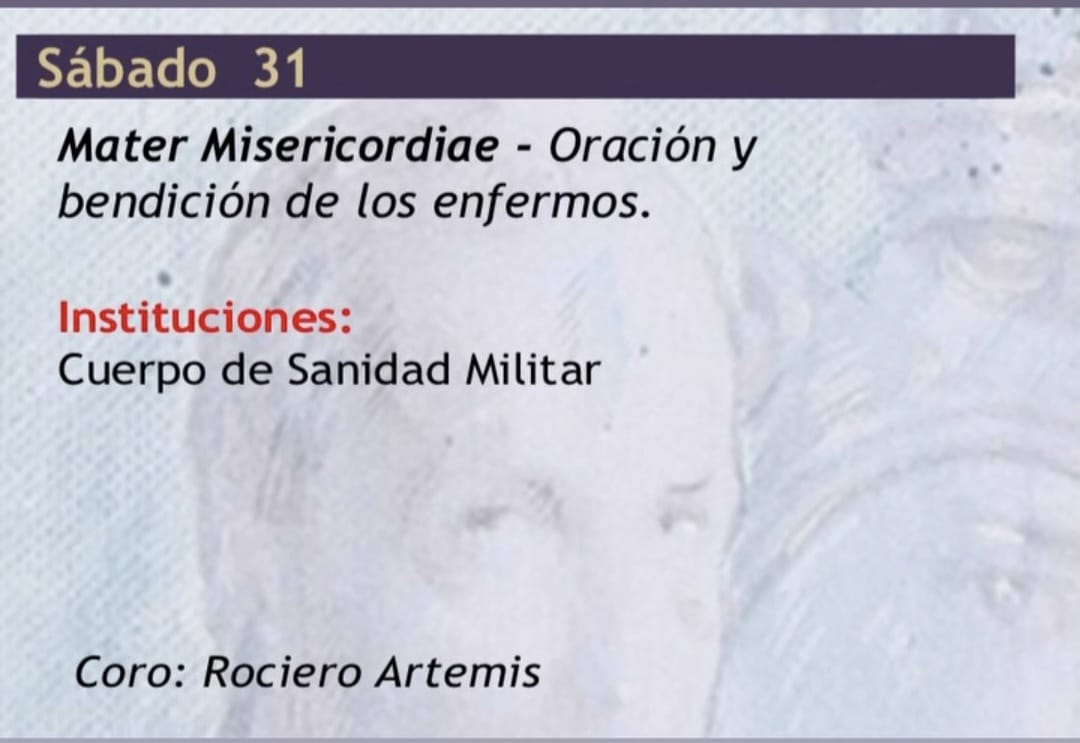 COMIENZO DE LA NOVENA A LA VIRGEN DEL PERPETUO SOCORRO

¡¡Hoy comienza la Novena!!

🕰 19.30 Rosario
🕰 20.00 Eucaristía
⛪️ Santuario Perpetuo Socorro Granada

31 de Mayo: Mater Misericordiae
