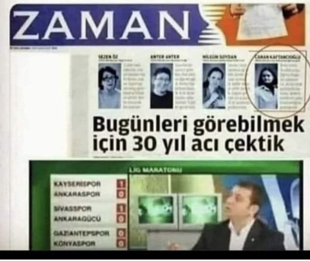 Ekrem’in FETÖ kanalı Samanyolu Tv’de spor yorumculuğu yaparken, 

Canan Kaftancıoğlu’da Zaman gazetesinde çalıştığı ortaya çıktı!