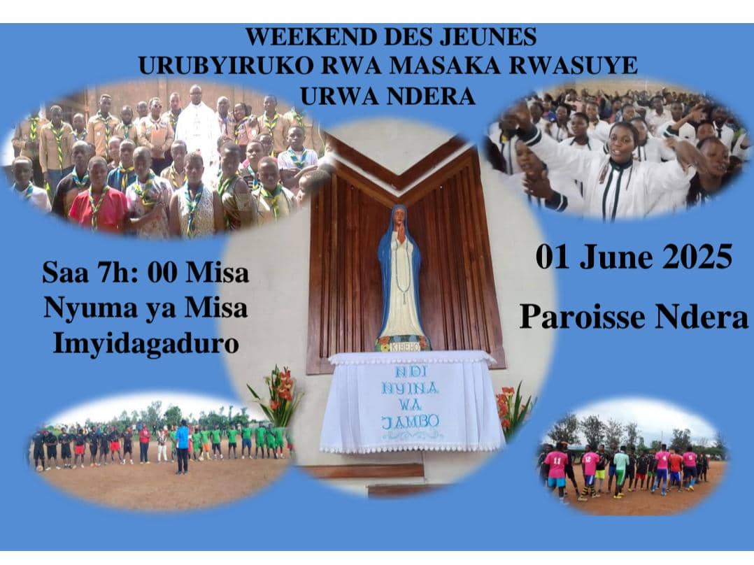 Father Thaddรฉe Ndayishimiye (@ndayish01530012) on Twitter photo Urubyiruko rusenga, rwidagadura kandi rwiteza imbere ni rwo mizero ya Kiliziya ya none n'ejo hazaza.<a href="/KambandaAntoine/">Antoine Cardinal KAMBANDA</a> , <a href="/CEPJRwanda/">CEPJ</a> , <a href="/pacis_tv/">Pacis Tv Rwanda</a> , <a href="/Kinyamateka_KM/">KINYAMATEKA</a> Urubyiruko rusenga, rwidagadura kandi rwiteza imbere ni rwo mizero ya Kiliziya ya none n'ejo hazaza.<a href="/KambandaAntoine/">Antoine Cardinal KAMBANDA</a> , <a href="/CEPJRwanda/">CEPJ</a> , <a href="/pacis_tv/">Pacis Tv Rwanda</a> , <a href="/Kinyamateka_KM/">KINYAMATEKA</a>