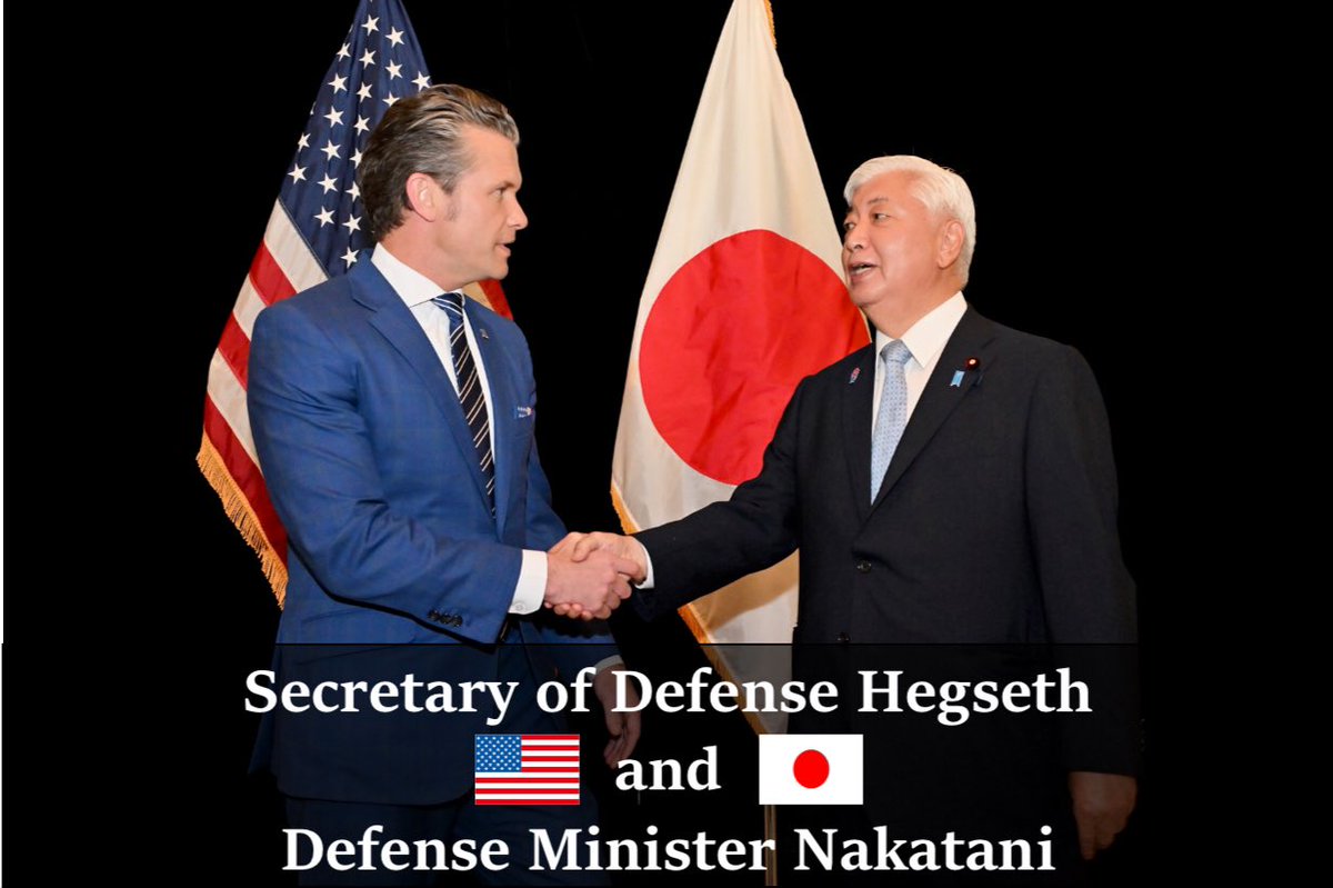 日米防衛相会談
5月31日、中谷防衛大臣は、へグセス米国防長官と会談し、両者は日米同盟の一層の強化に向けた取組について議論するとともに、自由で開かれたインド太平洋(#foip )の実現のため、地域のパートナーとの協力強化を引き続き推進することを確認しました。🇯🇵🇺🇸
HP: mod.go.jp/j/approach/anp…