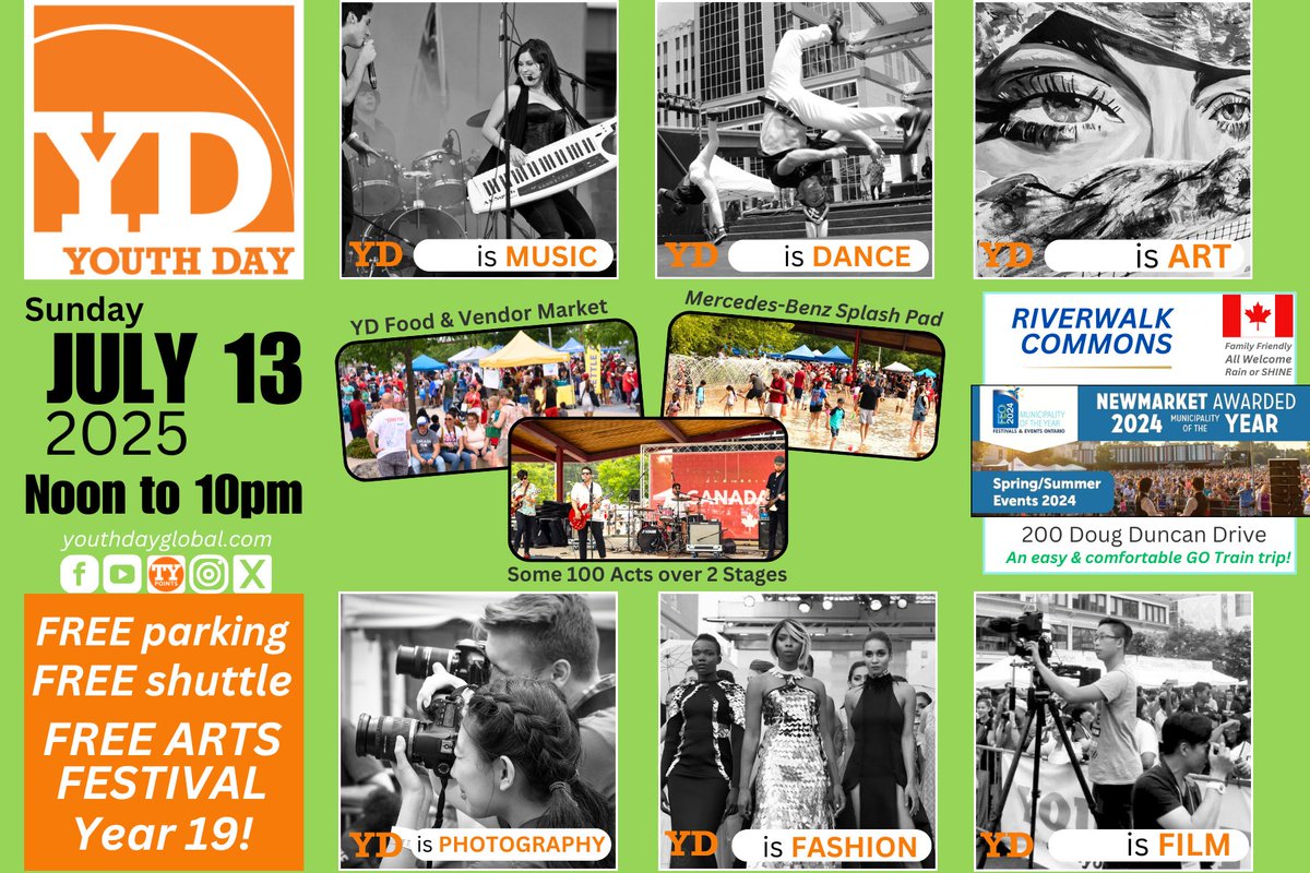 YOUTH DAY Toronto (@ydtoronto) on Twitter photo FOOD, VENDOR & BRANDING SPACE NOW AVAILABLE for YOUTH DAY 2025 on Sunday JULY 13th from Noon to 10:00pm! Book NOW as space is limited & filling up fast for this 19th Year of the popular FREE Arts Festival!  info@youthdayglobal.com or youthdayglobal.com/sponsors/ ~ BE PART OF IT! 😊 FOOD, VENDOR & BRANDING SPACE NOW AVAILABLE for YOUTH DAY 2025 on Sunday JULY 13th from Noon to 10:00pm! Book NOW as space is limited & filling up fast for this 19th Year of the popular FREE Arts Festival!  info@youthdayglobal.com or youthdayglobal.com/sponsors/ ~ BE PART OF IT! 😊