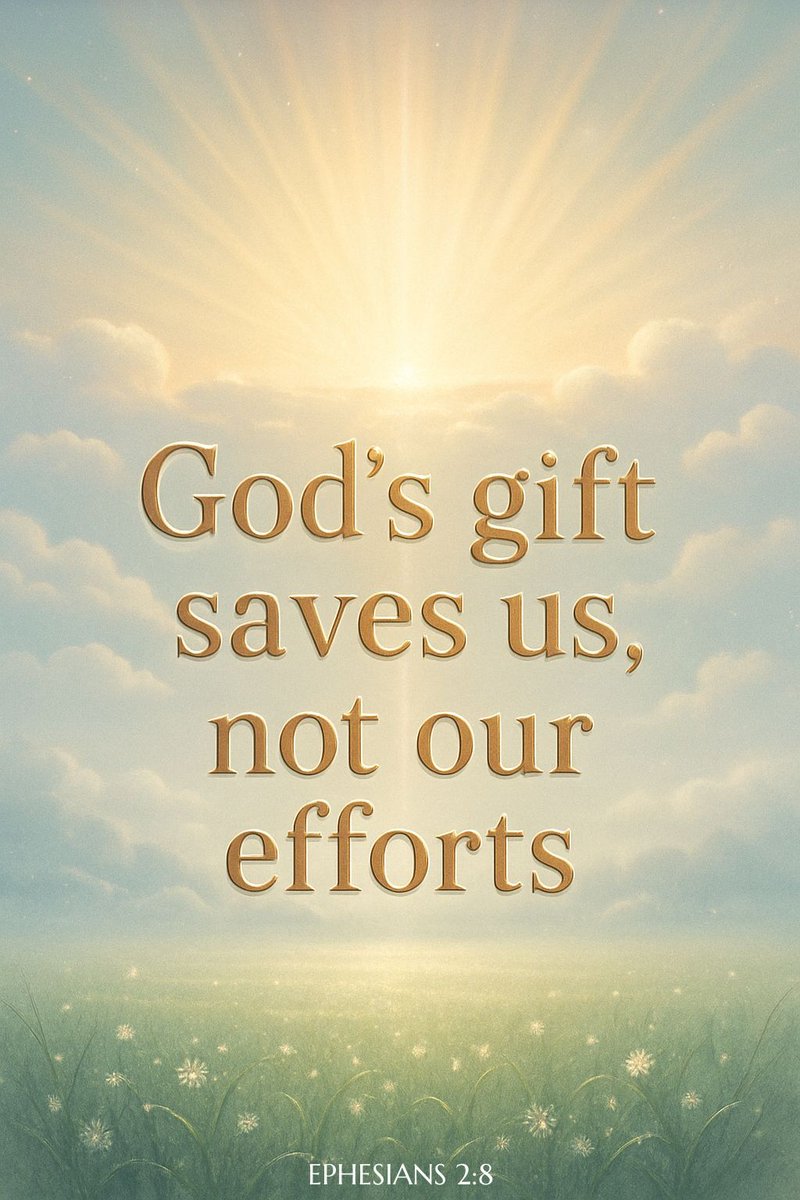 Ephesians 2:8 "For by grace you have been saved through faith. And this is not your own doing; it is the gift of God." Amen! 🙏