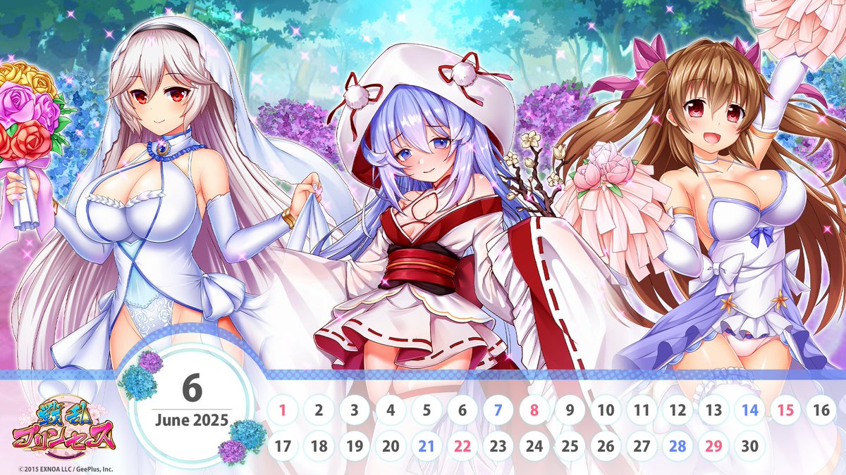 こんばんは、龍人様！
【#戦プリ #カレンダー】#6月 プレゼント☆今月は「#花嫁」をテーマに #立花道雪 #貧乏神 #朝比奈泰朝 に登場いただきました～♪生活のお供に活用ください☆
bit.ly/Senran
#DMMGAMES #DMM #巨乳 #谷間 #ウェディングドレス #白無垢 #パンチラ #ジューンブライド