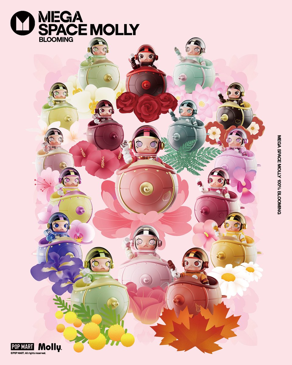 Pop Mart Mega Space Molly Blooming Series Rose 100 - US