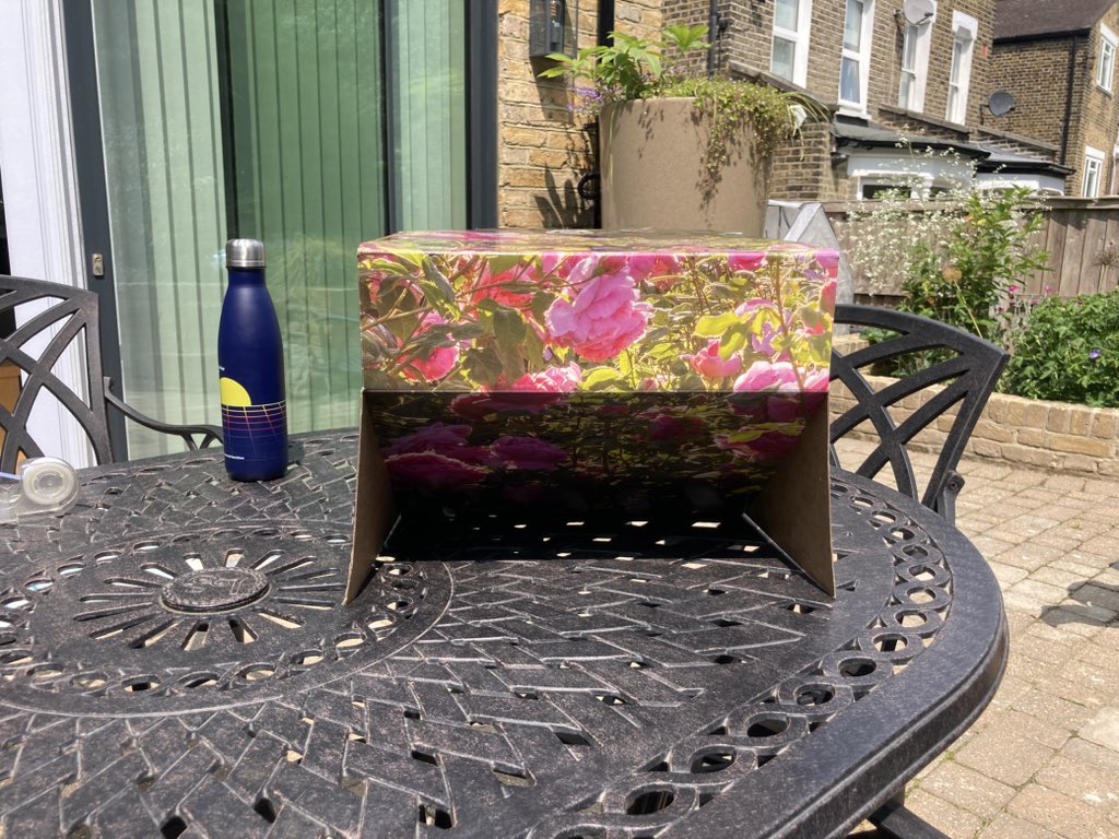 I was given a <a href="/DAustinRoses/">David Austin Roses</a> gift and I’ve found a use for the lovely box it came in - a shade for my laptop so that I can work outside!