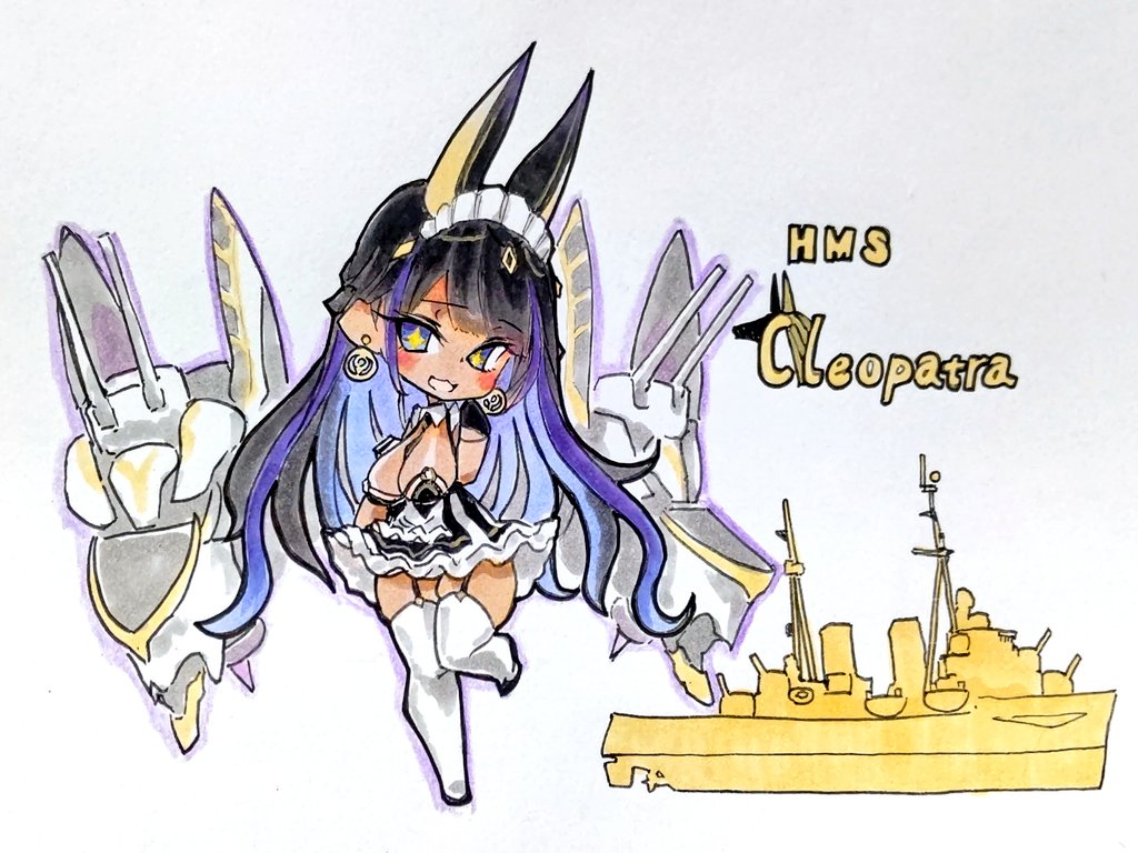 アズレン「アズレンのクレオパトラちゃん描きました。 かわいいので最近がんばって育ててます。」|きくすいのイラスト