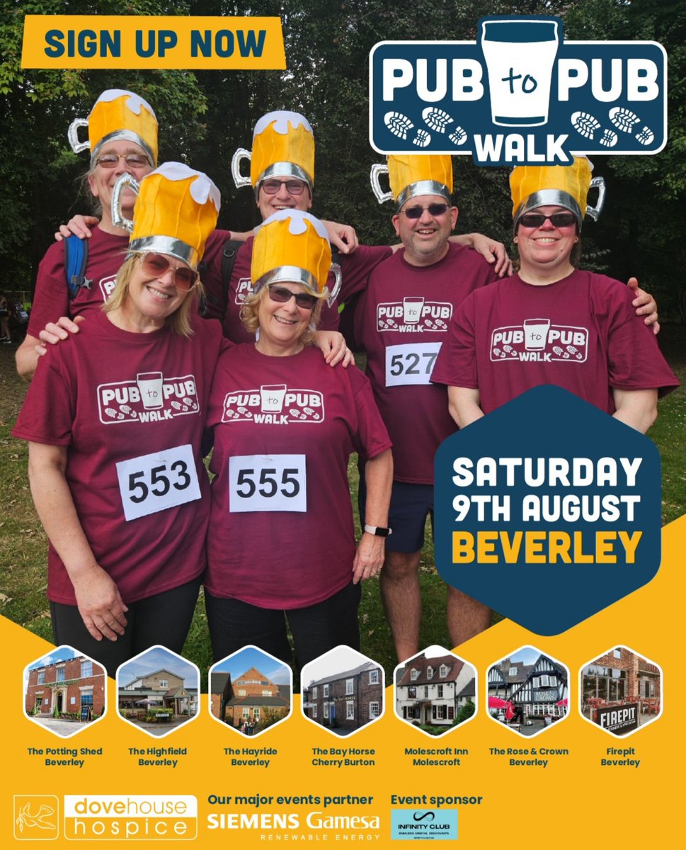 Hull & EY CAMRA (@hullcamra) on Twitter photo Our good friends at <a href="/Dove_House/">Dove House Hospice</a> are organising a Pub to Pub walk in the Beverley area on Saturday 9th August - a great way to support our fantastic pubs for a very worthy cause! 🍻 Our good friends at <a href="/Dove_House/">Dove House Hospice</a> are organising a Pub to Pub walk in the Beverley area on Saturday 9th August - a great way to support our fantastic pubs for a very worthy cause! 🍻