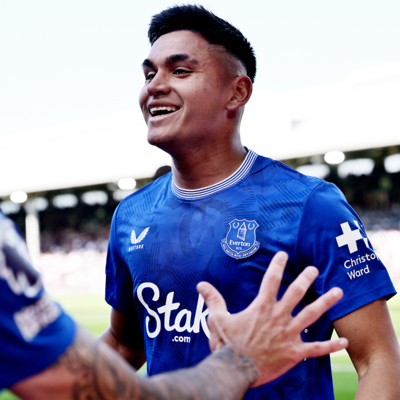 Everton's tweet photo. We have triggered the option to make Charly Alcaraz a permanent signing for an undisclosed fee when his loan from Brazilian side Flamengo concludes next month. 🔵🔽