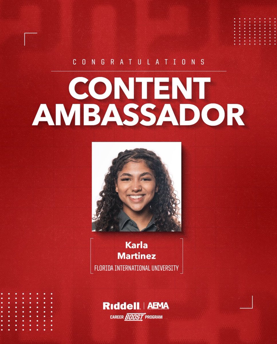 iKarla (@kxxrla_m) on Twitter photo Iโm delighted to announce that I will be attending this upcoming weekโs AEMA Conference in Las Vegas as a Content Ambassador for <a href="/RiddellSports/">Riddell Sports</a> Iโm excited to meet more people in the equipment field and expand on my digital media experience! #AEMA2025 #Riddell Iโm delighted to announce that I will be attending this upcoming weekโs AEMA Conference in Las Vegas as a Content Ambassador for <a href="/RiddellSports/">Riddell Sports</a> Iโm excited to meet more people in the equipment field and expand on my digital media experience! #AEMA2025 #Riddell