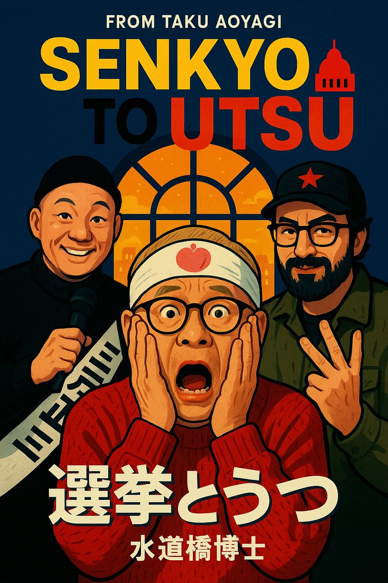 ホーム・アローン風！水道橋博士！（作：青柳拓）
#選挙と鬱 #選挙と鬱二次創作ポスター