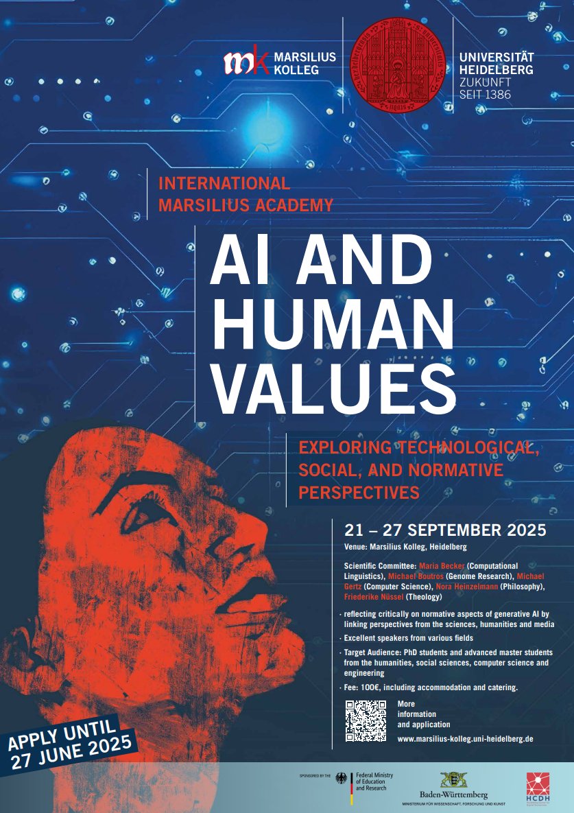 Excited to share that I’ll be joining the Summer School “AI and Human Values” this September at the Marsilius-Kolleg of Heidelberg University as a speaker. I'll be giving an introduction to how large language models actually work—before the summer school dives deeper into their