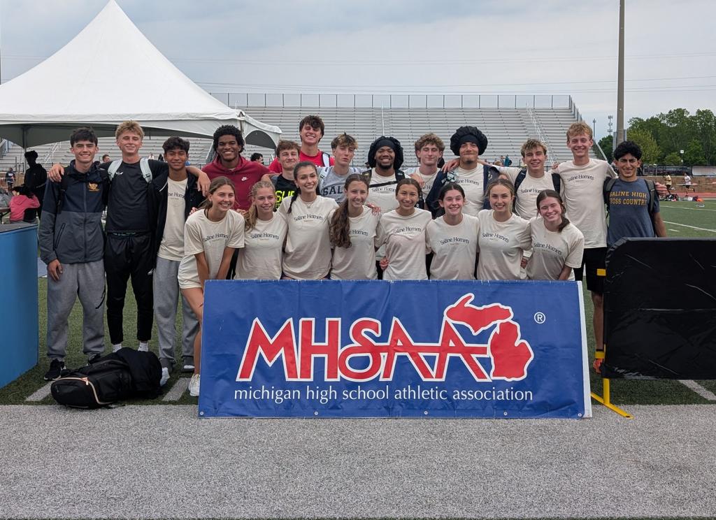 T'was the night before the State Finals in track and field. Athletes took a lap around the track to get their bearings and to get ready for tomorrow. #GoHornets