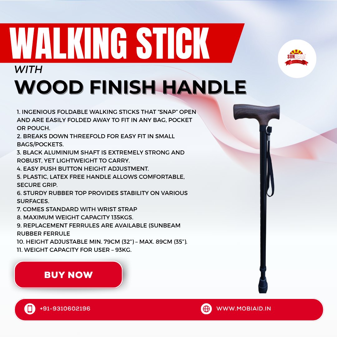 EaSunbeam53503's tweet image. Unsteady while walking? 😟
Need support that looks good too?
Try Walking Stick w/ Wood Finish Handle by #SunbeamEnterprises 🪵🦯
✅ Stylish grip
✅ Anti-slip base
✅ Strong &amp;amp; lightweight

💬 Walk smart. Walk proud.
#MobilityAid #WalkingStick #SeniorCare #WoodHandle #MadeInIndia