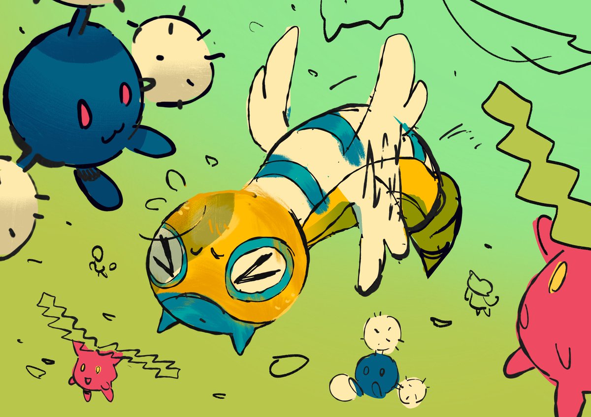 Dunsparce drawing I never got to finish... I feel it gets the vibe across anyways tho

#Pokemon