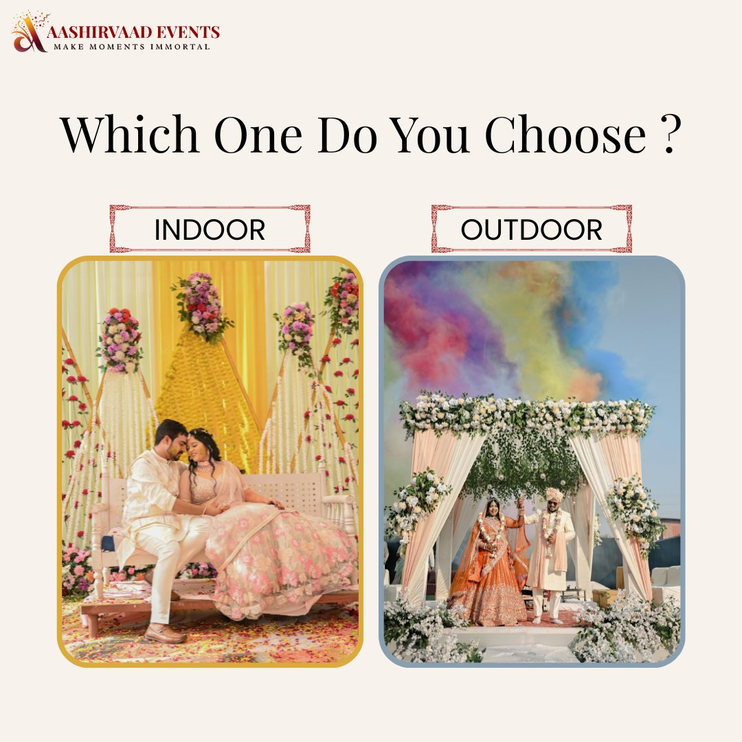 aashirvaadevent's tweet photo. Which One Do You Choose ?
Indoor – Elegant & Cozy
Outdoor – Open & Dreamy
Comment karke batayein!
.
.
#indoorweddings #outdoorweddings #weddingpoll #aashirvaadevents #jaipurweddings #weddingvibes https://t.co/DF44rLyfav