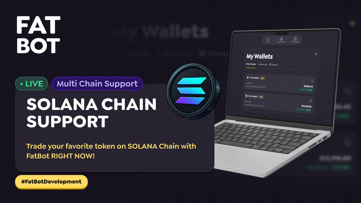 FatBot: @SOLANA Support is LIVE!
#FatBotDevSummary

<a href="/bonk_inu/">BONK!!!</a>, <a href="/JupiterExchange/">Jupiter (🐱, 🐐)</a>, <a href="/GetTrumpMemes/">TrumpMeme</a>, and all other tokens are waiting for you in #FatBot, The greatest trading bot for crypto!

Trade your favorite token on #SOLANA Chain with FatBot RIGHT NOW!

#FATTY $FATTY #BNB #SOL