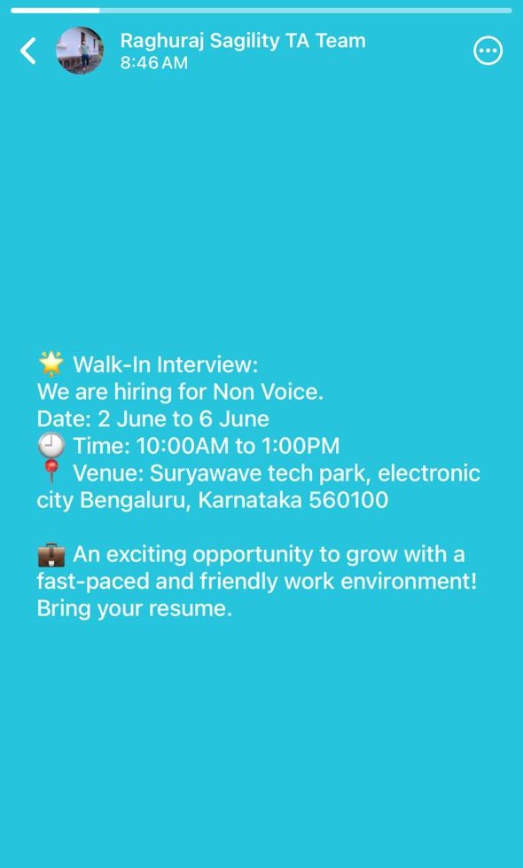 Karnachandan9's tweet photo. Company: Sagility https://t.co/PFFmfKmT4S
