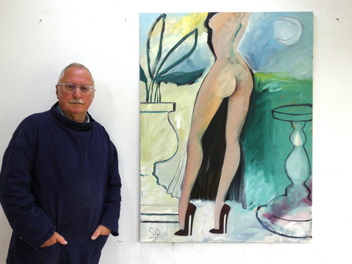 ArtistStephan's tweet photo. NEW WORK: oil on canvas, May 2025 "Stories of O: Disrobing at Twilight" https://t.co/73sSob1vxv