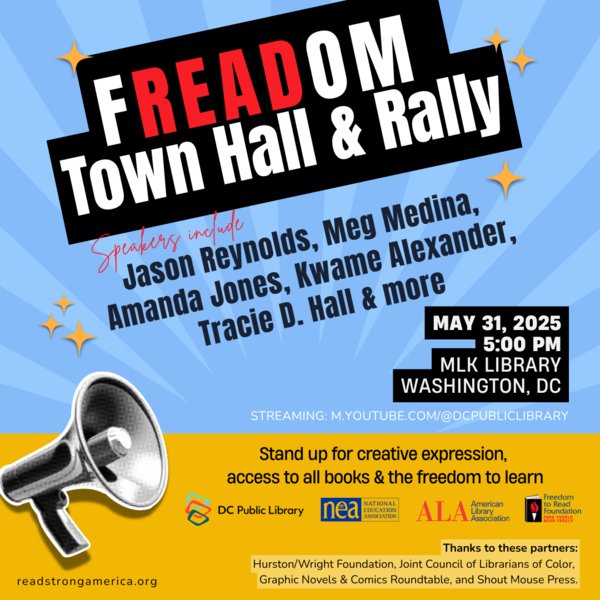 Join us as we STAND UP for our fREADom to read, write and learn! If you're unable to join us in person, please watch online.  dclibrary.libnet.info/event/13750113